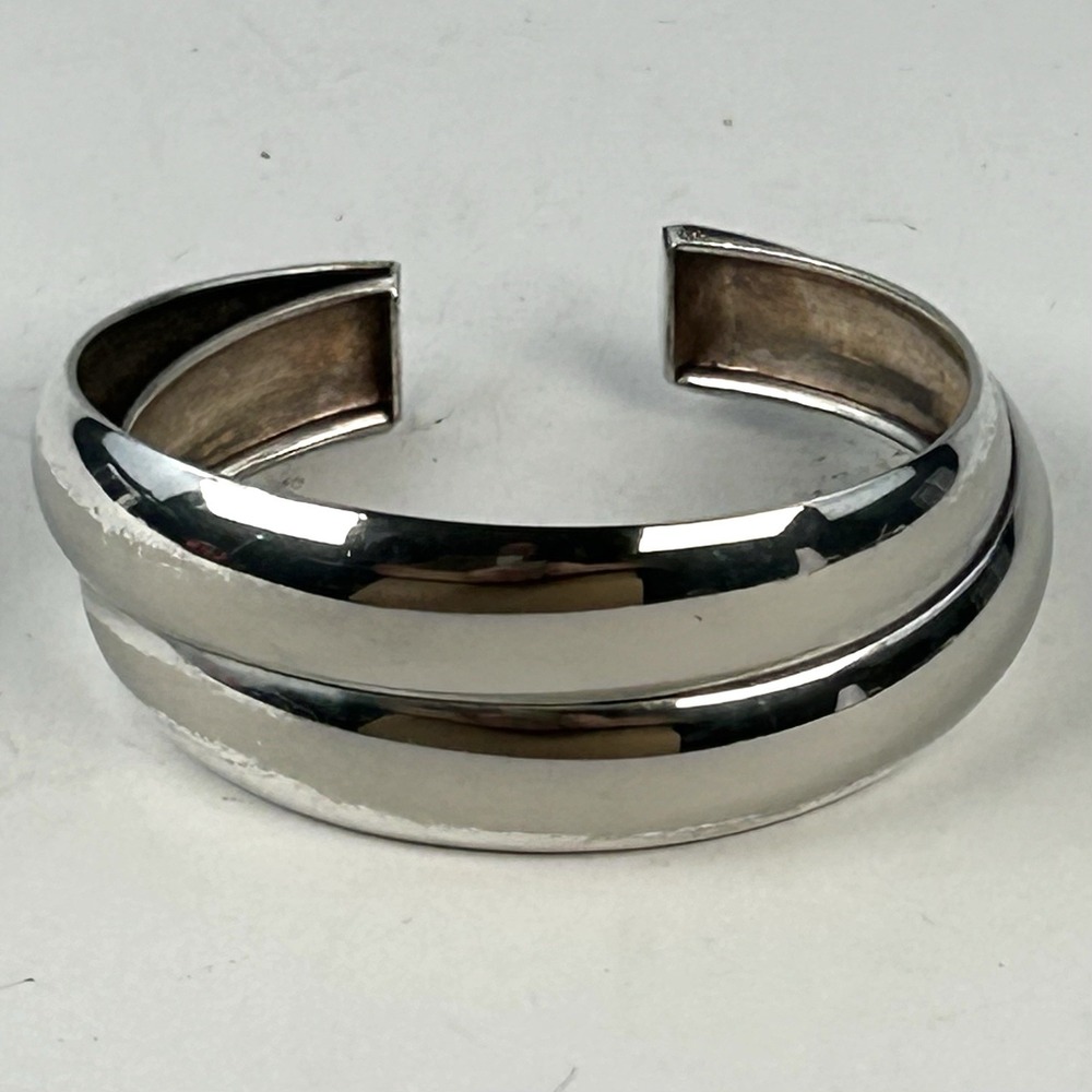 Stefani Argento 925 Italy Sterling Silver Bypass Cuff Bracelet 20.6g